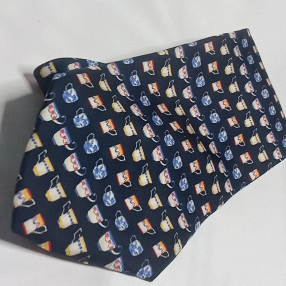 silk Banana Republic Novelty Print necktie Coffee Mug Motif